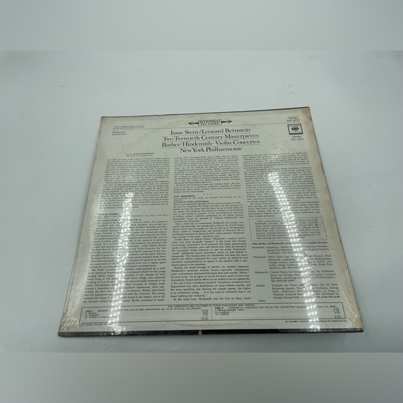 ISAAC STERN/LEONARD BERNSTEIN 20th Century Masterpieces BARBER/HINDEMITH Violin - Picture 2 of 2